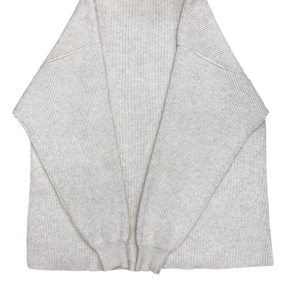 Free People Softly Structured Sweater Turtleneck Oatmeal Oversized Ribbed Cozy - Picture 14 of 15